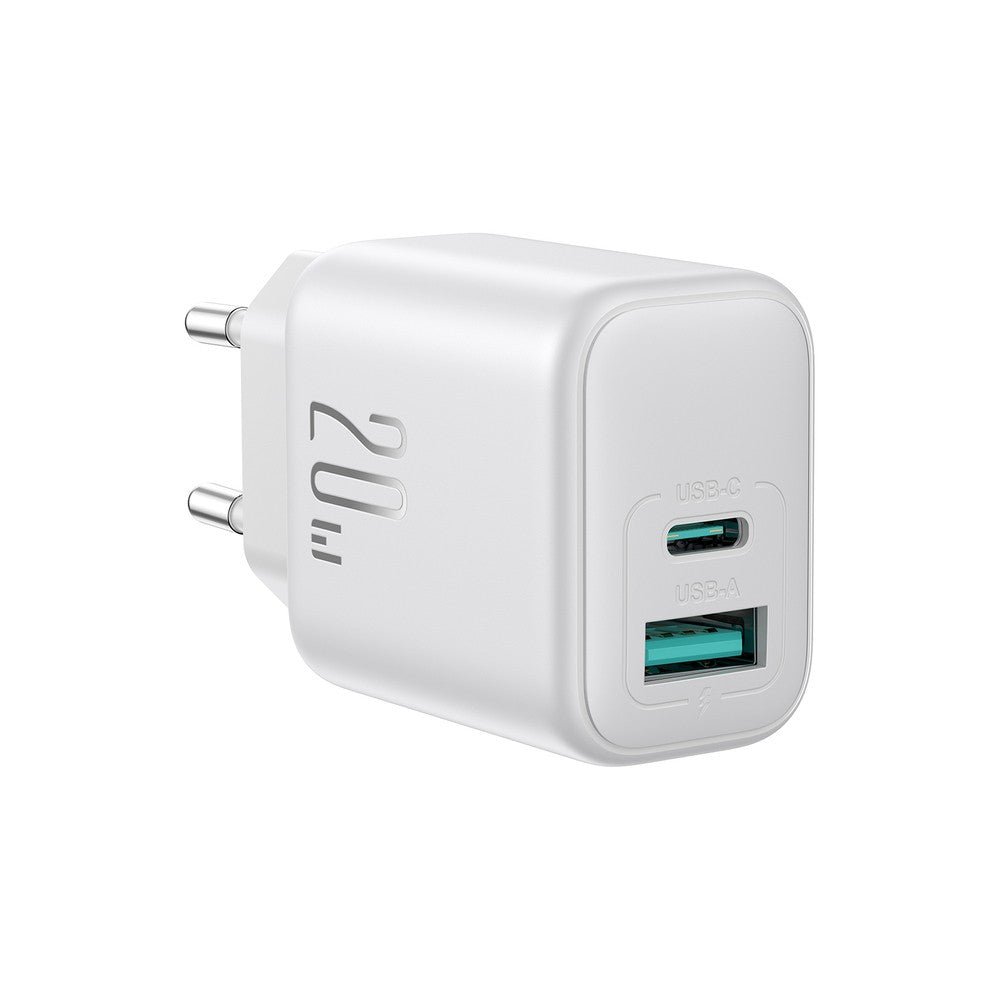 Επιτοίχιος Φορτιστής Joyroom JR-TCF21 USB-C / USB-A 20W PD / QC 3.0 Λευκό | www.lightgear.gr