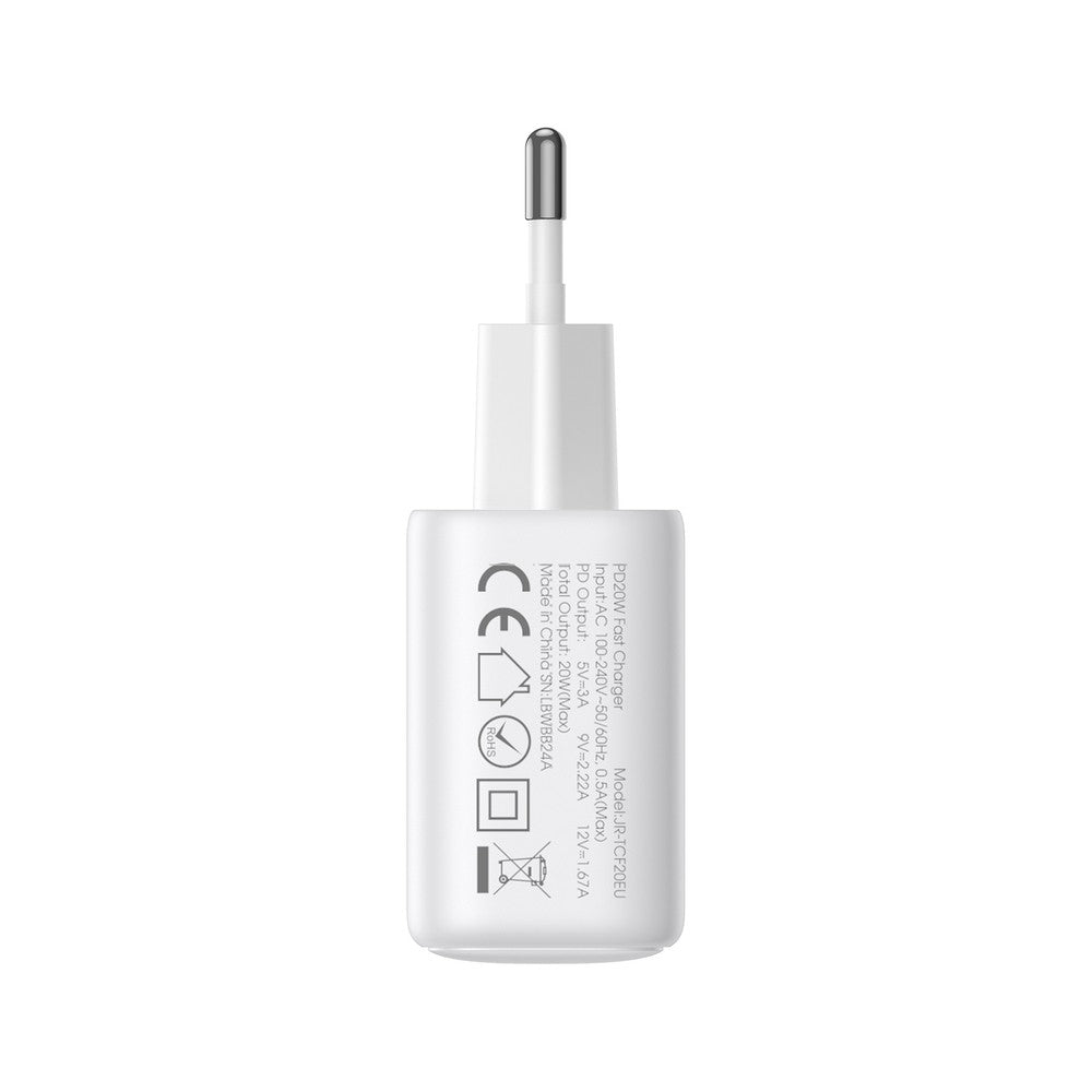 Επιτοίχιος Φορτιστής Joyroom JR-TCF21 USB-C / USB-A 20W PD / QC 3.0 Λευκό | www.lightgear.gr
