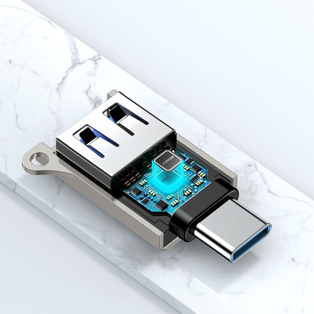 Adapter Joyroom S-H151 USB-C (Male) / USB-A (Female) με Lanyard Eyelet Ασημί | www.lightgear.gr