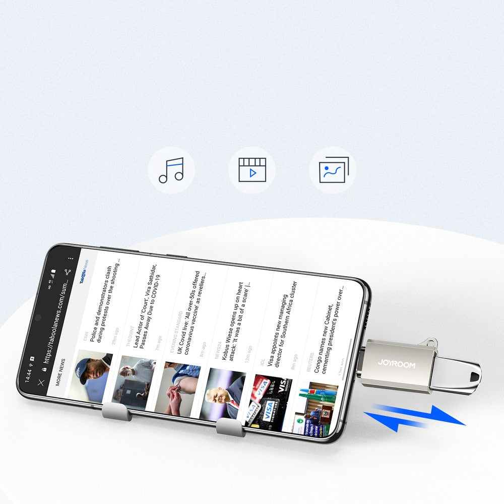 Adapter Joyroom S-H151 USB-C (Male) / USB-A (Female) με Lanyard Eyelet Ασημί | www.lightgear.gr