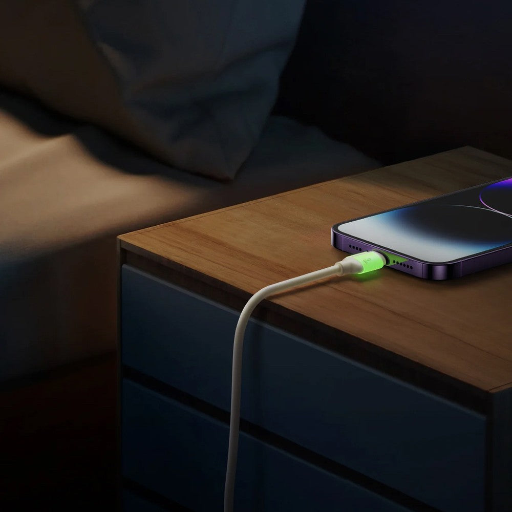 Καλώδιο Joyroom S-A53 3A USB-A - Lightning με Fluorescent Tip 1.2m Μπεζ | www.lightgear.gr