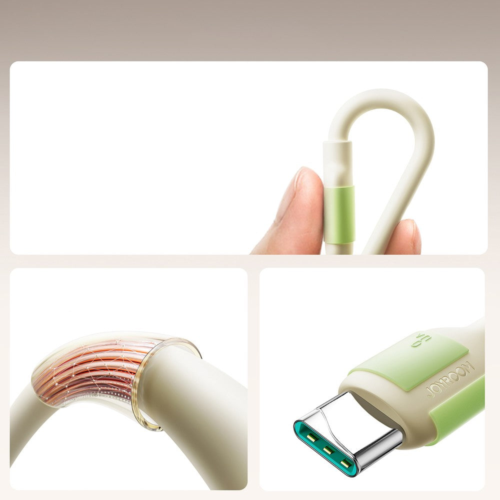 Καλώδιο Joyroom S-A53 3A USB-A - USB-C με Fluorescent Tip 1.2m Μπεζ | www.lightgear.gr