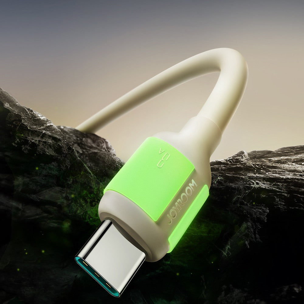 Καλώδιο Joyroom S-A53 3A USB-A - USB-C με Fluorescent Tip 1.2m Μπεζ | www.lightgear.gr