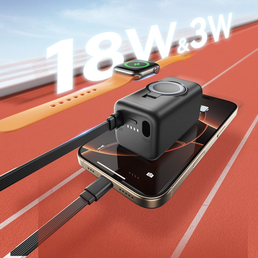 Wireless Power Bank Joyroom JR-W13 5000mAh για Apple Watch + USB-C & Lightning Μαύρο | www.lightgear.gr