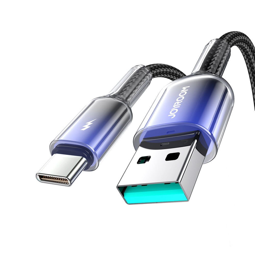 Καλώδιο Joyroom S-A42 Crystal-Clear Series 3A USB-A σε USB-C 1.2m Μαύρο | www.lightgear.gr