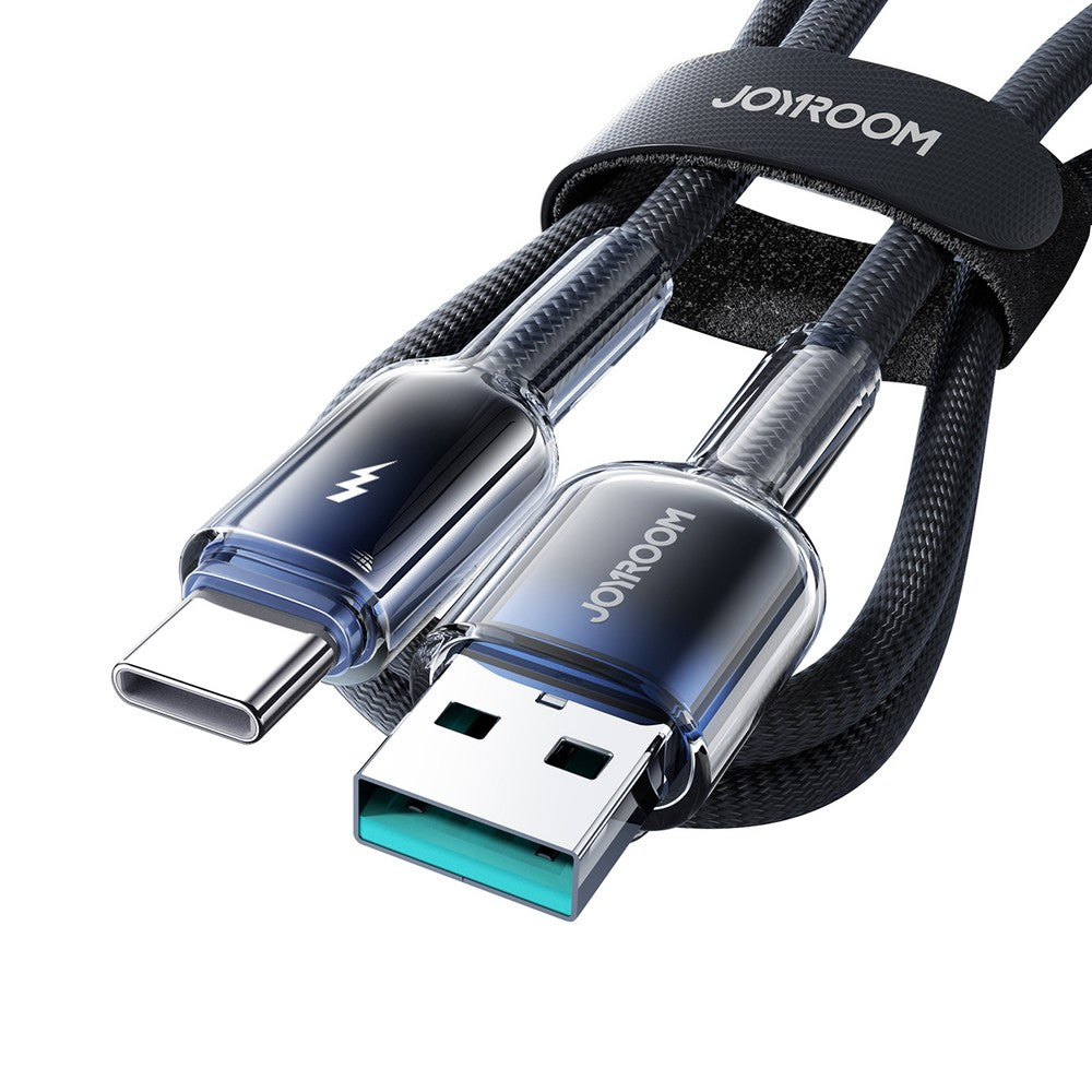 Καλώδιο Joyroom S-A42 Crystal-Clear Series 3A USB-A σε USB-C 1.2m Μαύρο | www.lightgear.gr