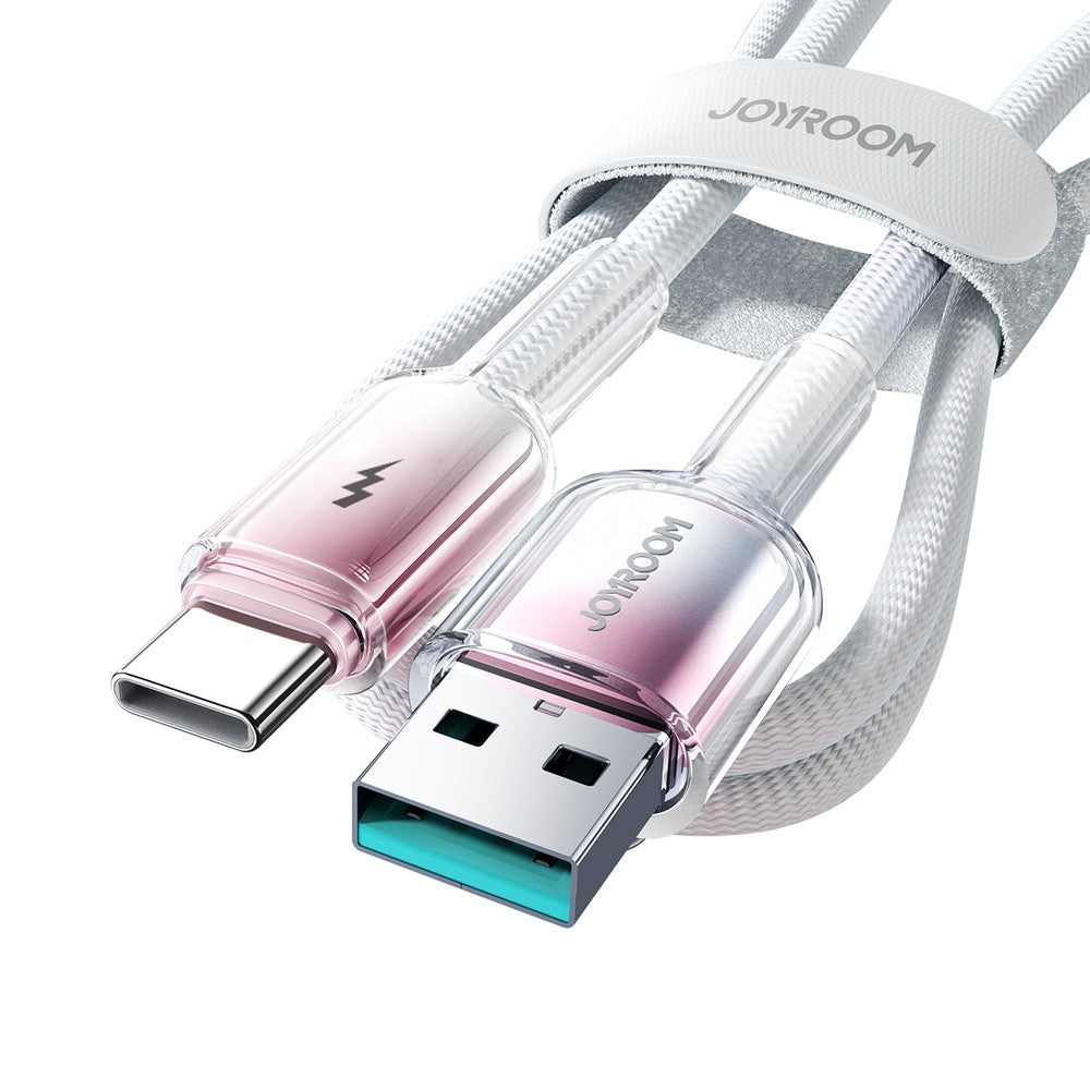Καλώδιο Joyroom S-A42 Crystal-Clear Series 3A USB-A σε USB-C 1.2m Λευκό | www.lightgear.gr