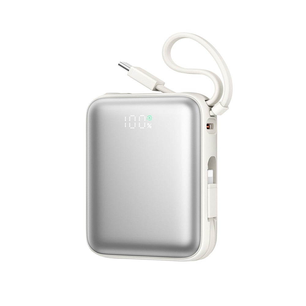 Powerbank Joyroom JR-PBF27 10000mAh 22.5W με Ενσωματωμένα Καλώδια USB-C και Lightning Λευκό | www.lightgear.gr