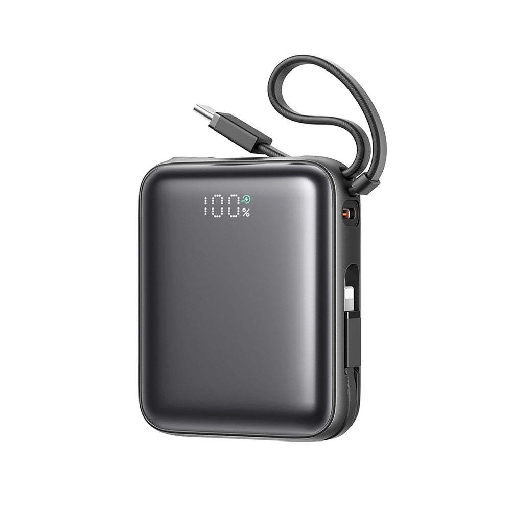 Powerbank Joyroom JR-PBF27 10000mAh 22.5W με Ενσωματωμένα Καλώδια USB-C και Lightning Μαύρο | www.lightgear.gr