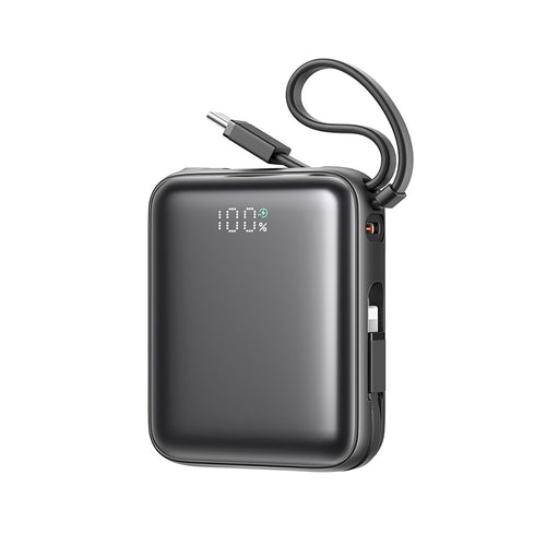 Powerbank Joyroom JR-PBF27 10000mAh 22.5W με Ενσωματωμένα Καλώδια USB-C και Lightning Μαύρο | www.lightgear.gr