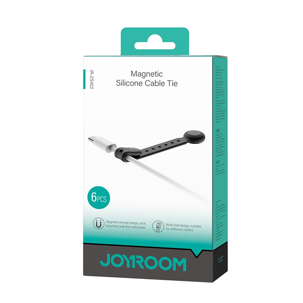 Cable Organizer Σιλικόνης με Μαγνήτη Joyroom JR-ZS422 6τεμ Μαύρο | www.lightgear.gr