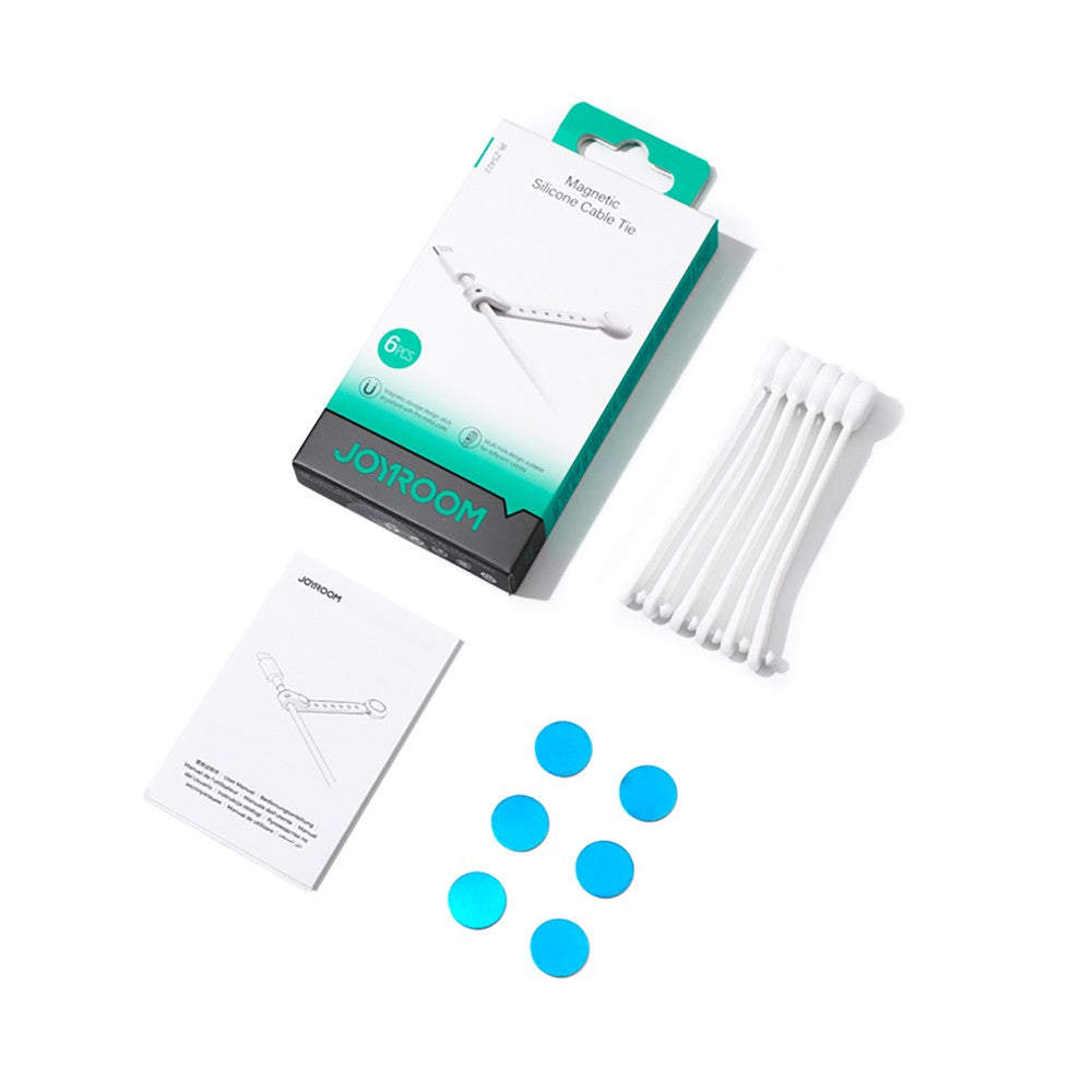Cable Organizer Joyroom JR-ZS422 Silicone με Μαγνήτη Λευκό 6τεμ | www.lightgear.gr