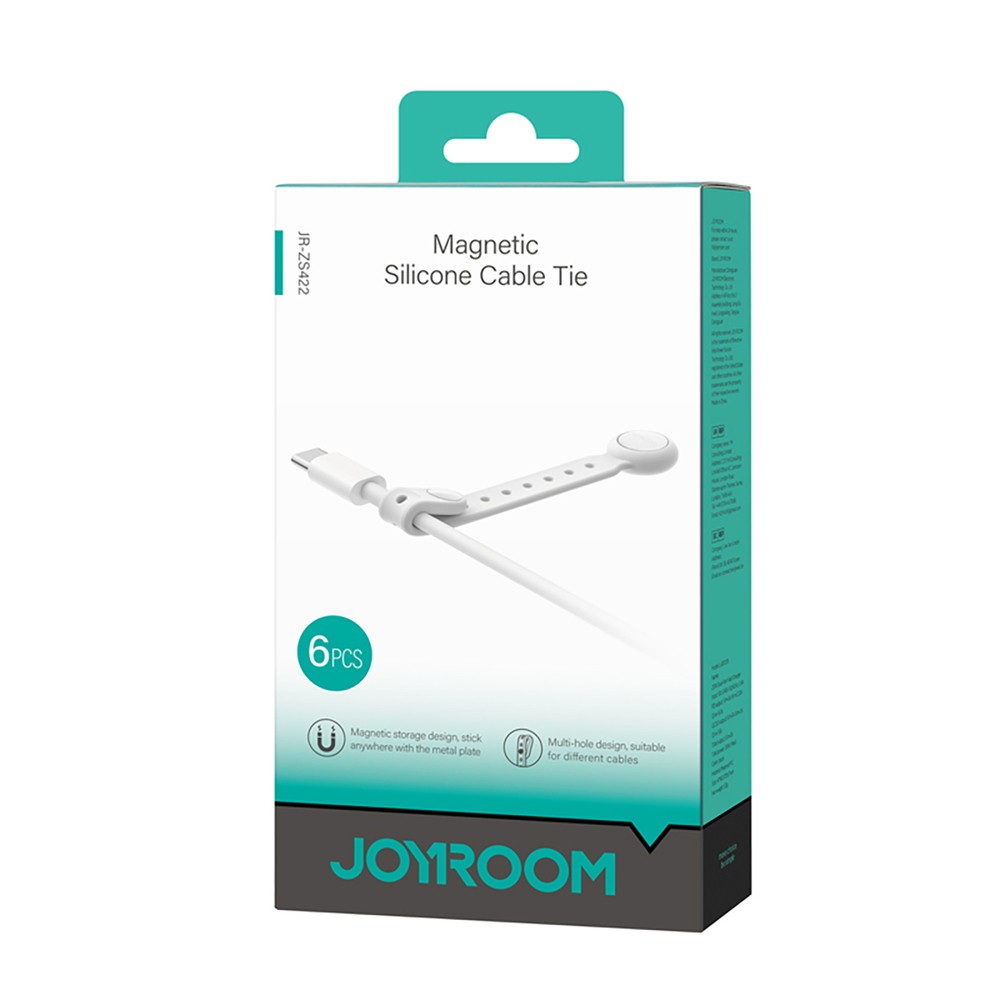 Cable Organizer Joyroom JR-ZS422 Silicone με Μαγνήτη Λευκό 6τεμ | www.lightgear.gr