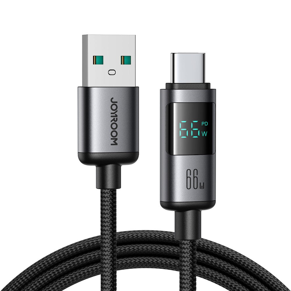 Καλώδιο Joyroom S-A16 Pro Prism Series 66W USB-A σε USB-C με Display 1.2m Μαύρο | www.lightgear.gr