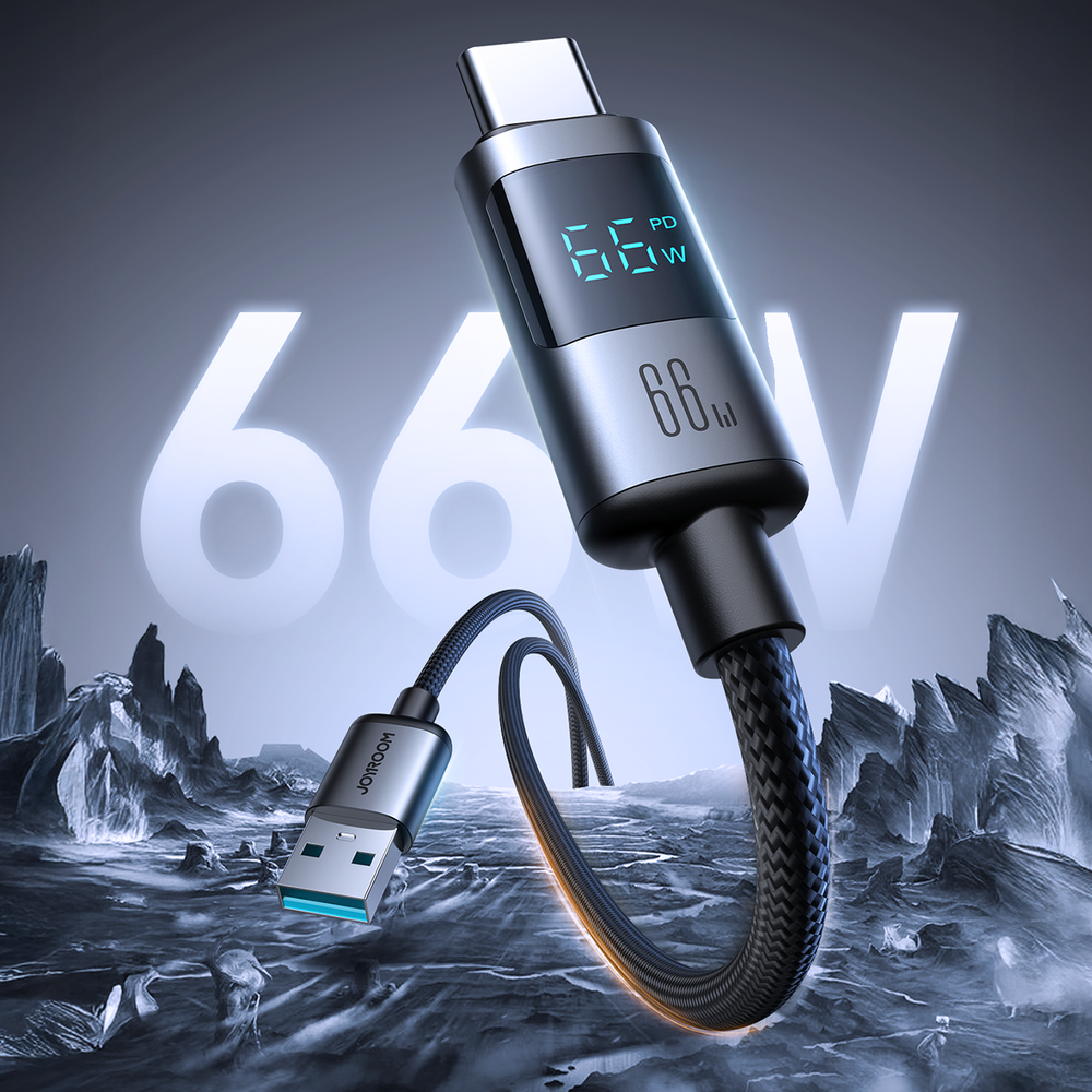 Καλώδιο Joyroom S-A16 Pro Prism Series 66W USB-A σε USB-C με Display 1.2m Μαύρο | www.lightgear.gr