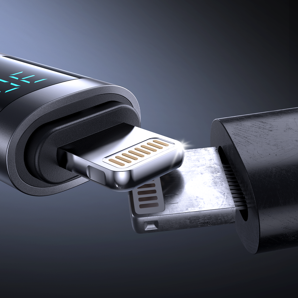 Καλώδιο Joyroom S-A16 Pro Prism Series 30W USB-C - Lightning με Display 1.2m Μαύρο | www.lightgear.gr