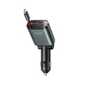 Car Charger Joyroom JR-CCL07 3-in-1 με Ενσωματωμένο Retractable Cable Dark Gray | www.lightgear.gr