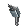 Car Charger Joyroom JR-CCL05 30W 4-in-1 με 2 Ενσωματωμένα Retractable Καλώδια Dark Gray | www.lightgear.gr