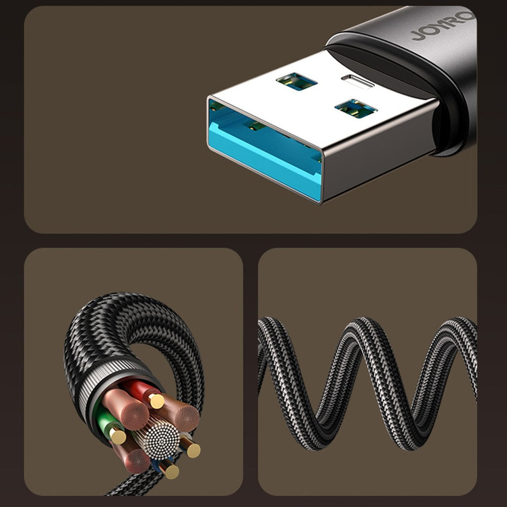 Καλώδιο Joyroom S-A56 EnjoyX Series 90° USB-A - Lightning 3A 1.2m Μαύρο | www.lightgear.gr