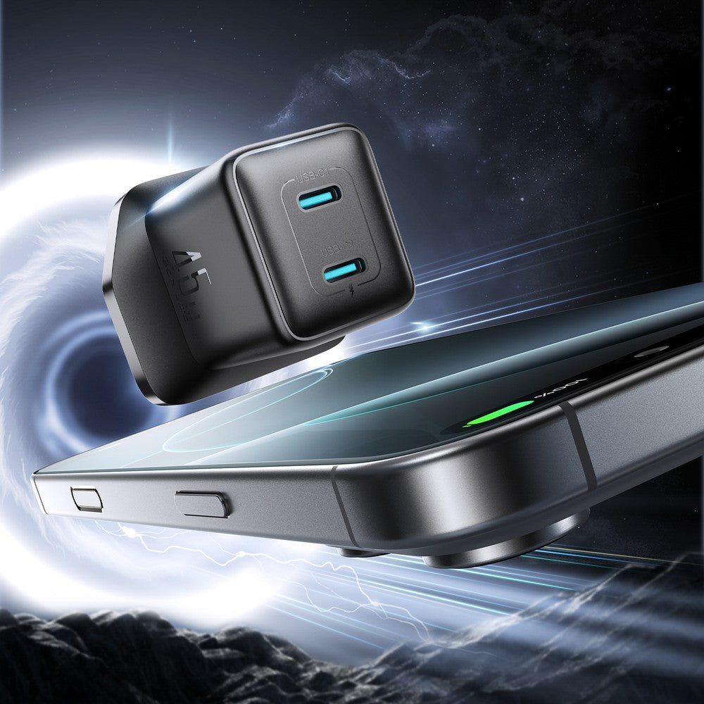 Επιτοίχιος Φορτιστής Joyroom JR-TCG17 45W 2 x USB-C (UK Plug) Μαύρο | www.lightgear.gr