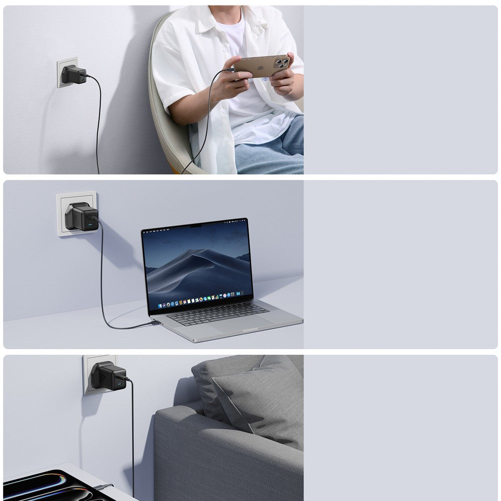 Επιτοίχιος Φορτιστής Joyroom JR-TCG17 45W 2 x USB-C (UK Plug) Μαύρο | www.lightgear.gr