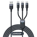 Καλώδιο 3in1 Joyroom S-A18 USB-A σε Lightning+USB-C+MicroUSB 1.2m Μαύρο | www.lightgear.gr