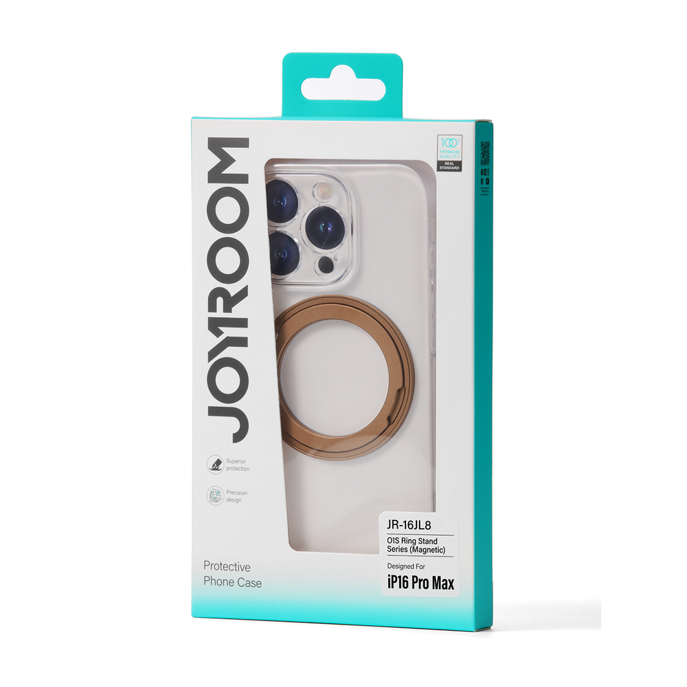 Θήκη Joyroom JR-16JL6 Ultra-Thin MagSafe Compatible με 360° Ring Stand για iPhone 16 Pro Χρυσό | www.lightgear.gr