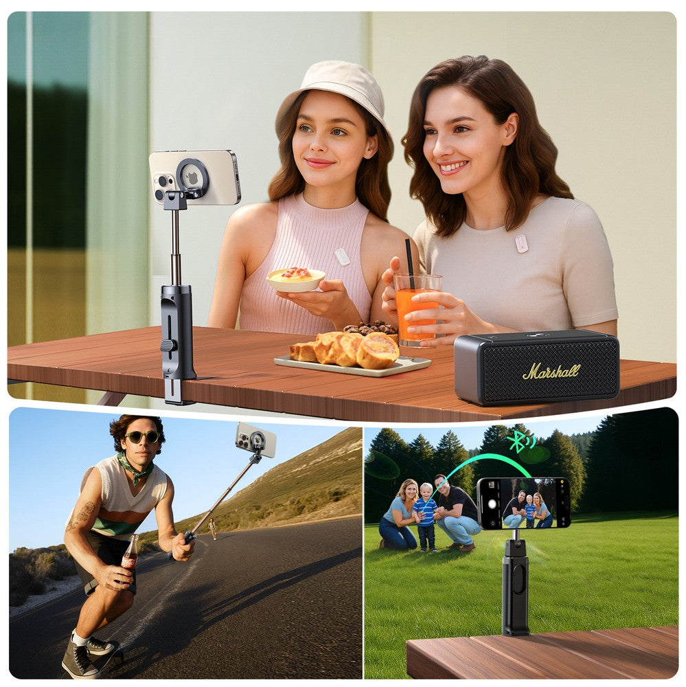Selfie Stick Joyroom JR-ZS509 MagSafe Compatible με Bluetooth Μαύρο | www.lightgear.gr