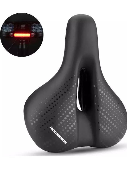 Σέλα Ποδηλάτου MTB Rockbros με Λάμπα Μαύρη | www.lightgear.gr