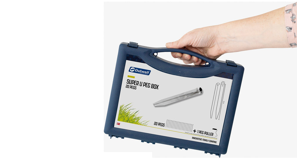 Σετ Outwell Super U-Peg με 20 Ατσάλινα Πασαλάκια, Εξαγωγέα και Θήκη | www.lightgear.gr