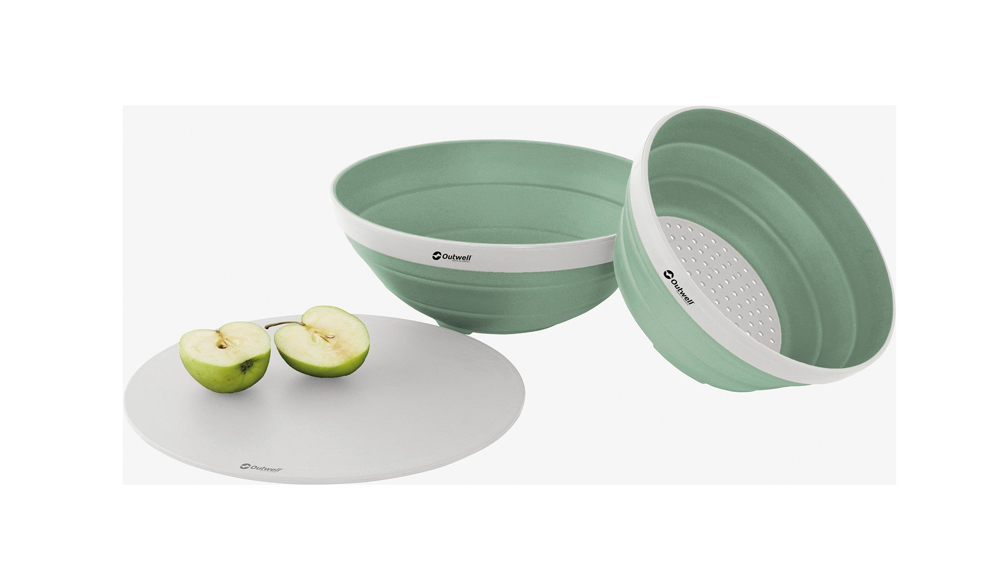 Σετ Μπολ & Σουρωτήρι Collaps Outwell Shadow Green | www.lightgear.gr