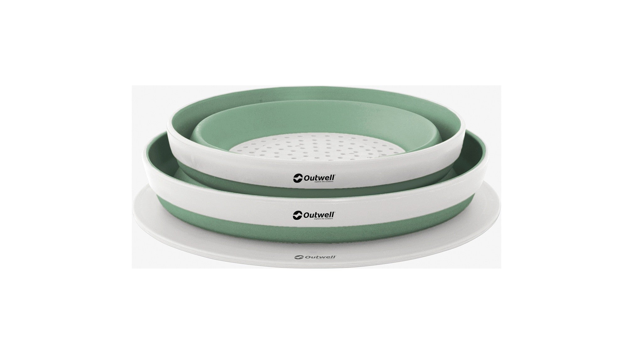 Σετ Μπολ & Σουρωτήρι Collaps Outwell Shadow Green | www.lightgear.gr