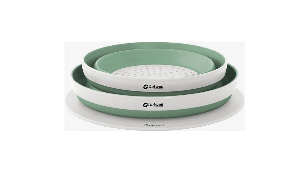 Σετ Μπολ & Σουρωτήρι Collaps Outwell Shadow Green | www.lightgear.gr