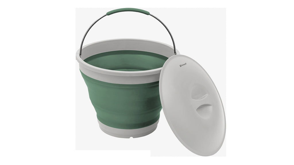 Κουβάς Πτυσσόμενος Outwell Collaps Round με Καπάκι Shadow Green | www.lightgear.gr