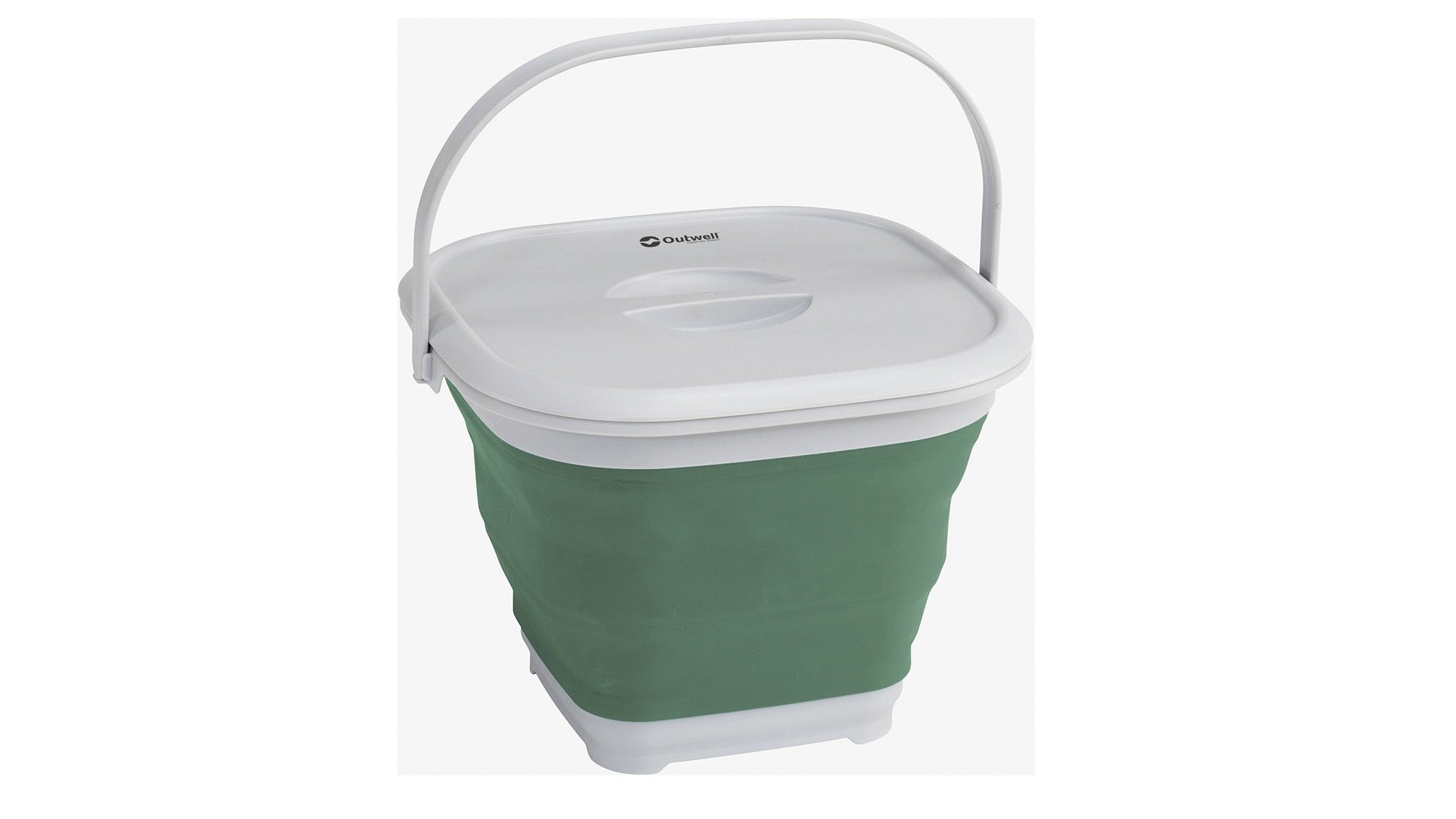 Κουβάς Πτυσσόμενος Outwell Collaps Square με Καπάκι Shadow Green | www.lightgear.gr