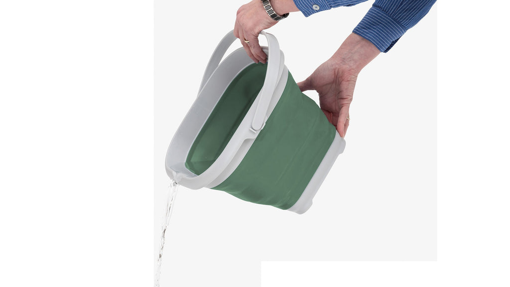Κουβάς Πτυσσόμενος Outwell Collaps Square με Καπάκι Shadow Green | www.lightgear.gr