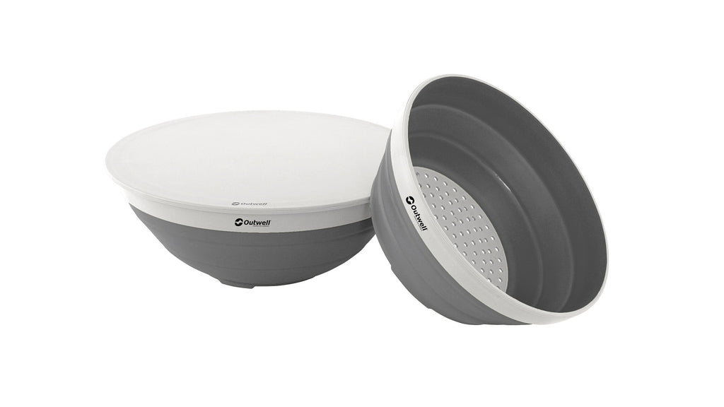 Σετ Διπλωτό Μπολ & Σουρωτήρι Outwell Collaps Grey Mist | www.lightgear.gr