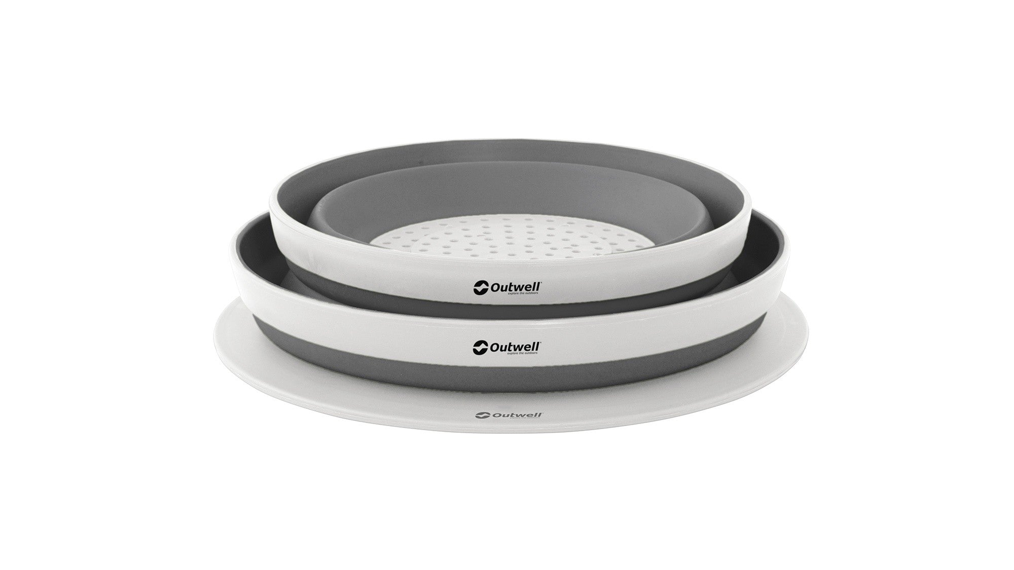 Σετ Διπλωτό Μπολ & Σουρωτήρι Outwell Collaps Grey Mist | www.lightgear.gr