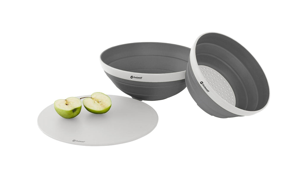 Σετ Διπλωτό Μπολ & Σουρωτήρι Outwell Collaps Grey Mist | www.lightgear.gr