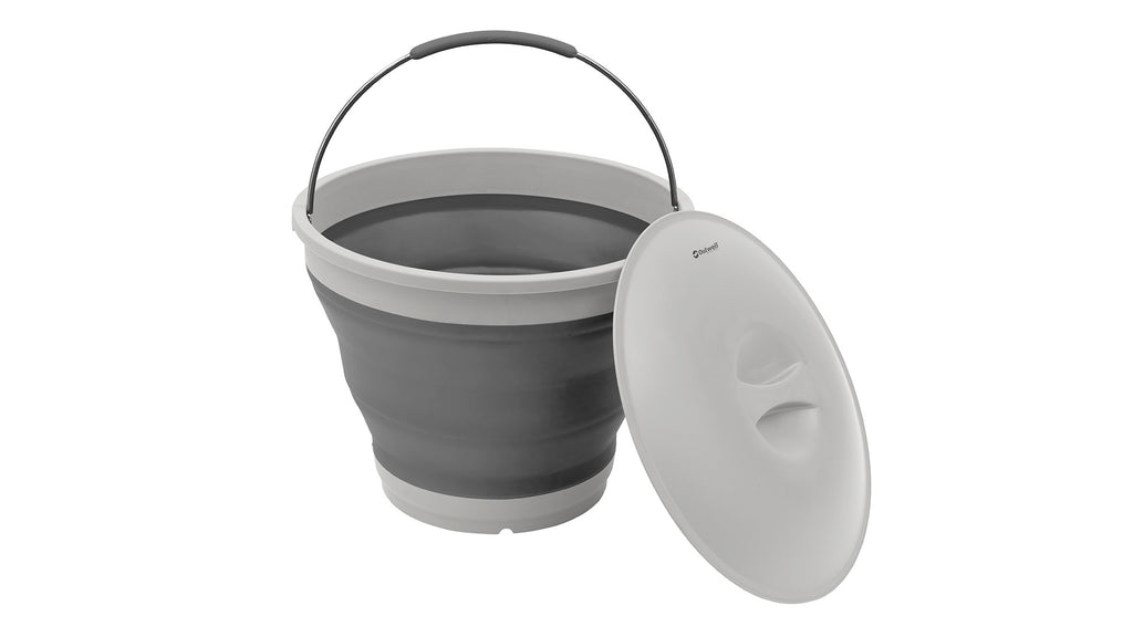 Κουβάς Πτυσσόμενος Outwell Collaps Round με Καπάκι Grey Mist | www.lightgear.gr