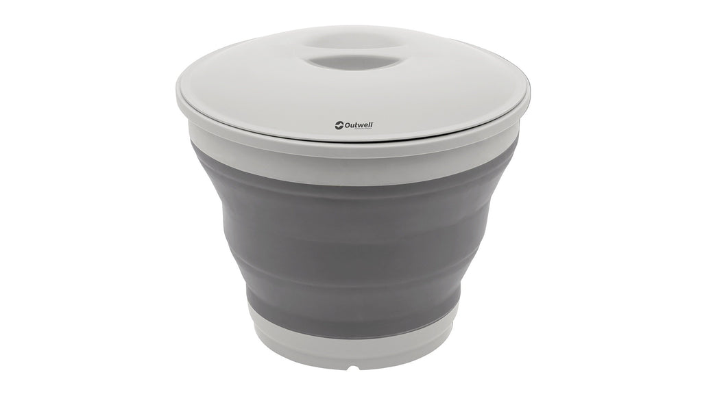 Κουβάς Πτυσσόμενος Outwell Collaps Round με Καπάκι Grey Mist | www.lightgear.gr