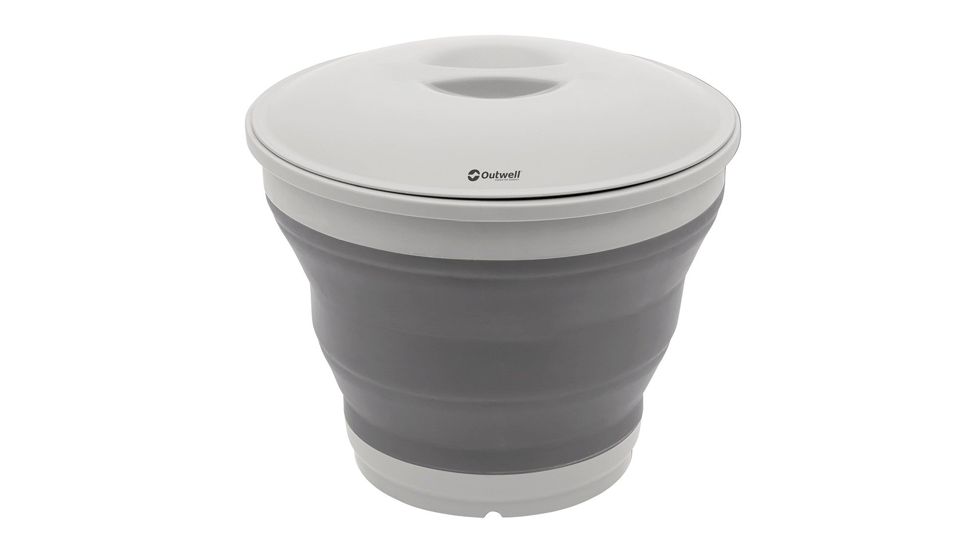 Κουβάς Πτυσσόμενος Outwell Collaps Round με Καπάκι Grey Mist | www.lightgear.gr
