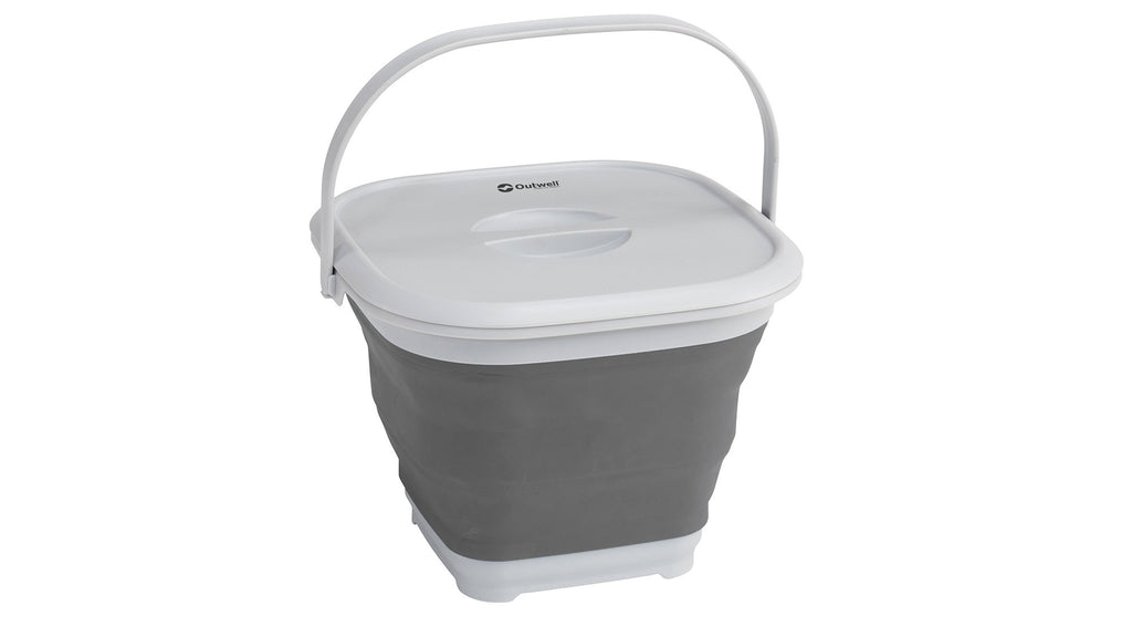 Κουβάς Πτυσσόμενος Outwell Collaps Square με Καπάκι Grey Mist | www.lightgear.gr