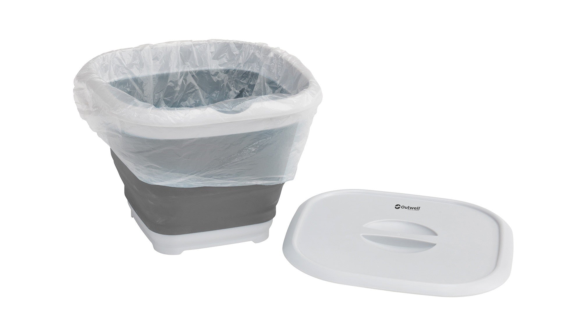 Κουβάς Πτυσσόμενος Outwell Collaps Square με Καπάκι Grey Mist | www.lightgear.gr