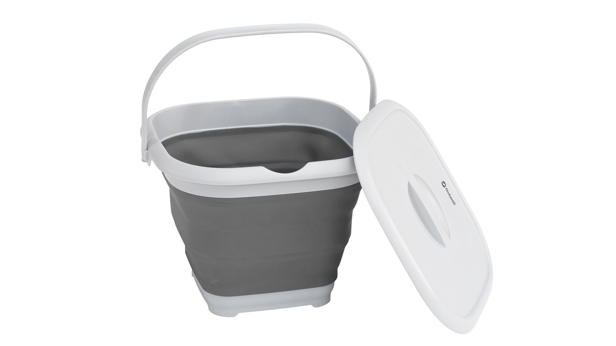Κουβάς Πτυσσόμενος Outwell Collaps Square με Καπάκι Grey Mist | www.lightgear.gr
