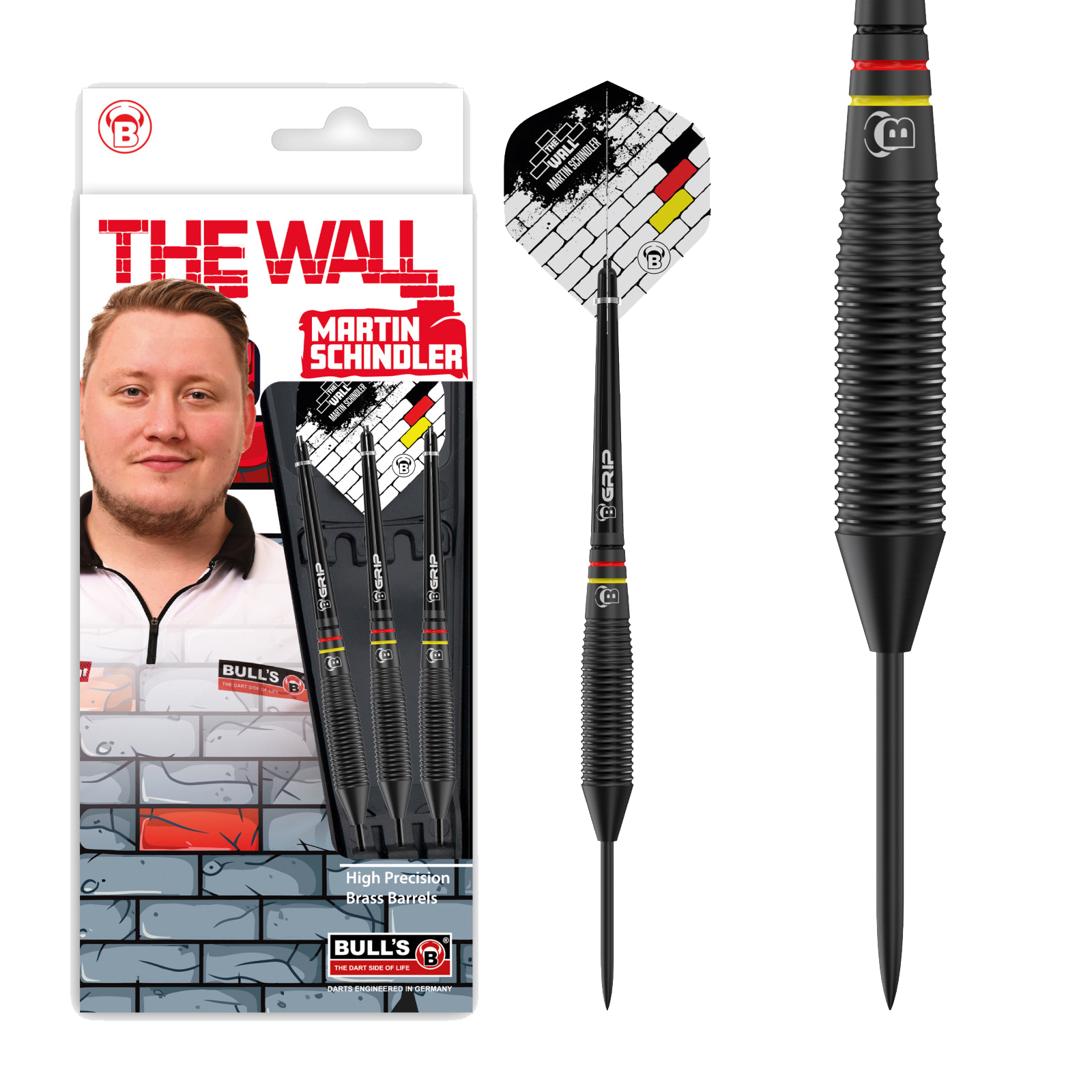 Βελάκια Dart Bull's Martin Schindler Black Brass Steeldart 21g | www.lightgear.gr