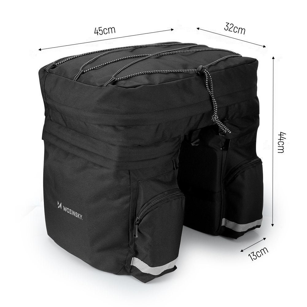 Τσάντα Ποδηλάτου Wozinsky 60L με Rain Cover Μαύρη WBB13BK | www.lightgear.gr
