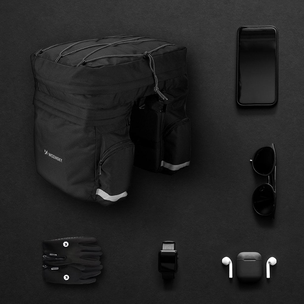 Τσάντα Ποδηλάτου Wozinsky 60L με Rain Cover Μαύρη WBB13BK | www.lightgear.gr