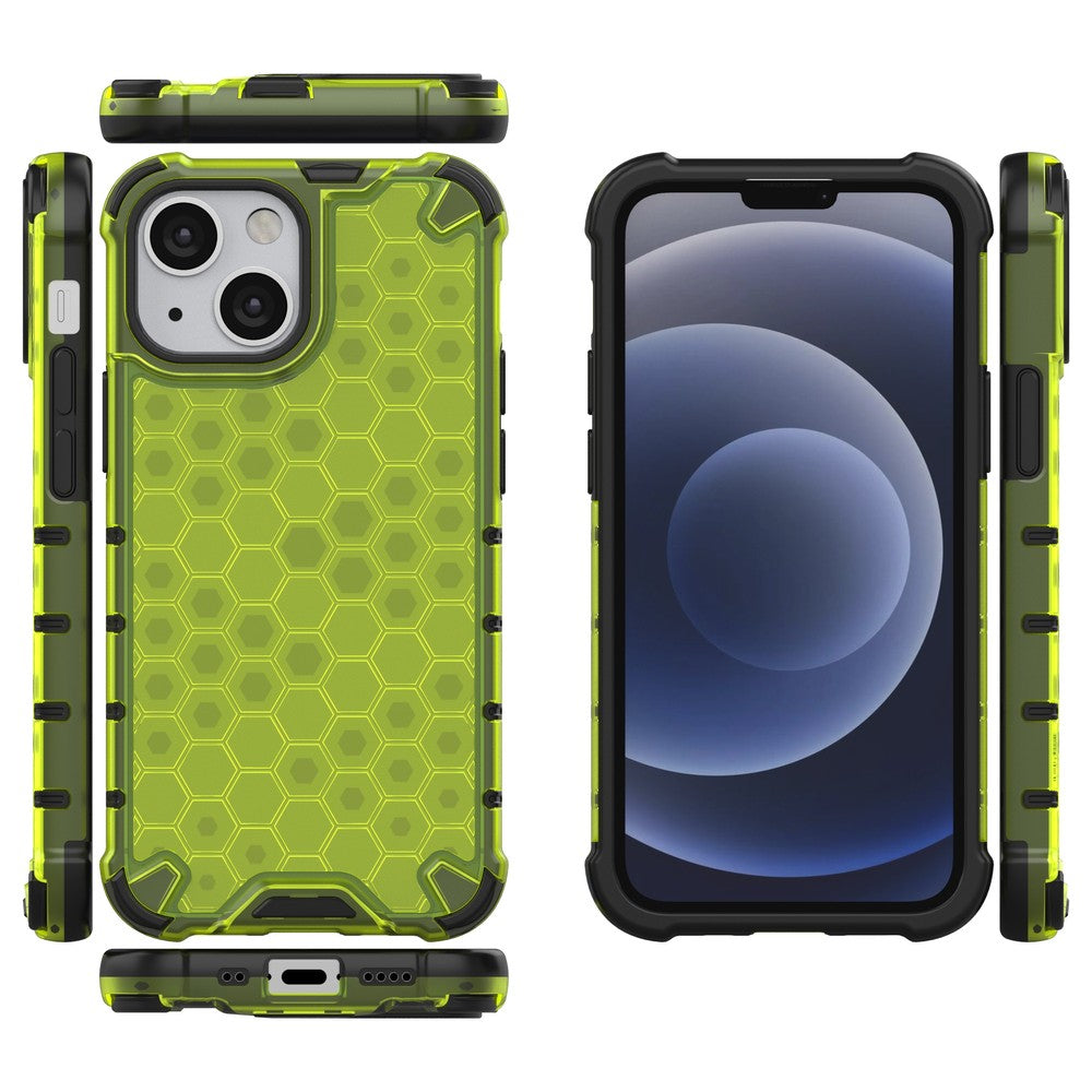 Θήκη Honeycomb Armor με TPU Bumper για iPhone 13 Mini Πράσινη | www.lightgear.gr