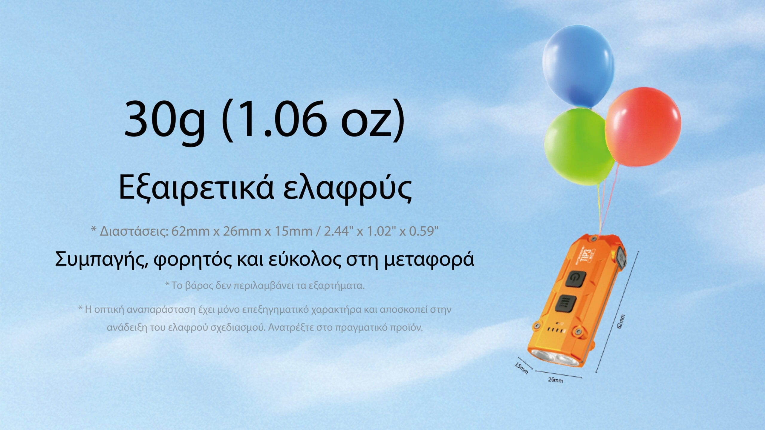 Φακός Επαναφορτιζόμενος Nitecore LED TIP3 | www.lightgear.gr